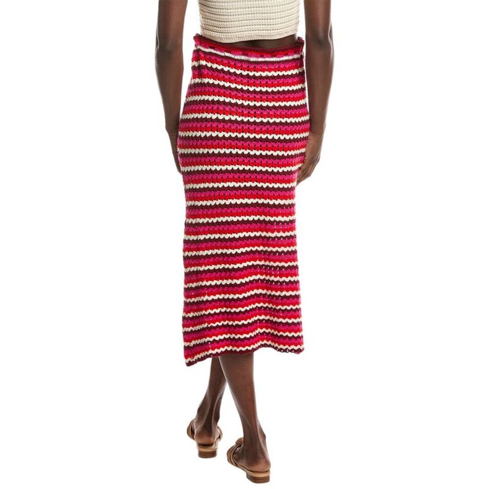 Farm Rio Womens Colorful Stripes Crochet Skirt - Picture 2 of 3